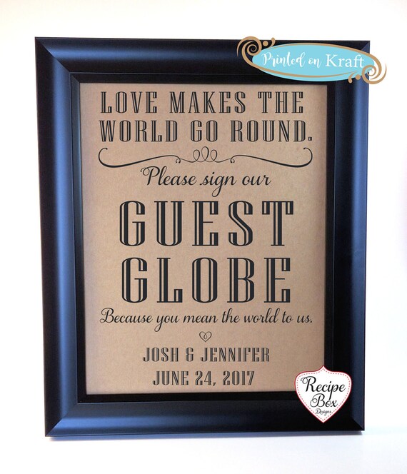 Wedding Sign Custom Globe Wedding Globe Wedding Guest Book