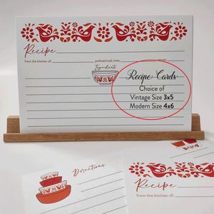 Vintage Inspired Recipe Cards with Pyrex Friendship Pattern. Friendship bowl in the upper center.