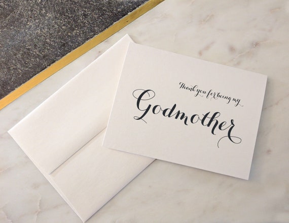 thank you Christening A5 Gift Godmother// Godfather//Godparent Card certificate