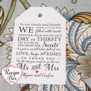 Personalized Wedding Welcome Bag Tags: Family & Friends Gift, Welcome Out Of Town Guests Tag image 4
