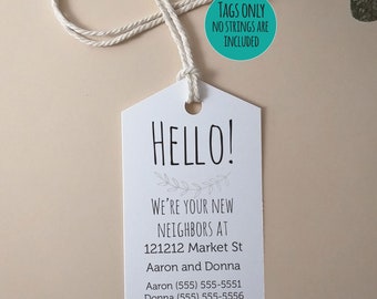 Personalized New Neighbor Gift Tags: Welcome to the Neighborhood