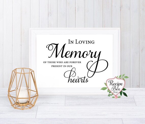 In loving memory, Remembrance Table Sign, Wedding Memorials - Remembrance Table Sign - Memorial Table - Memory Sign - Remembrance