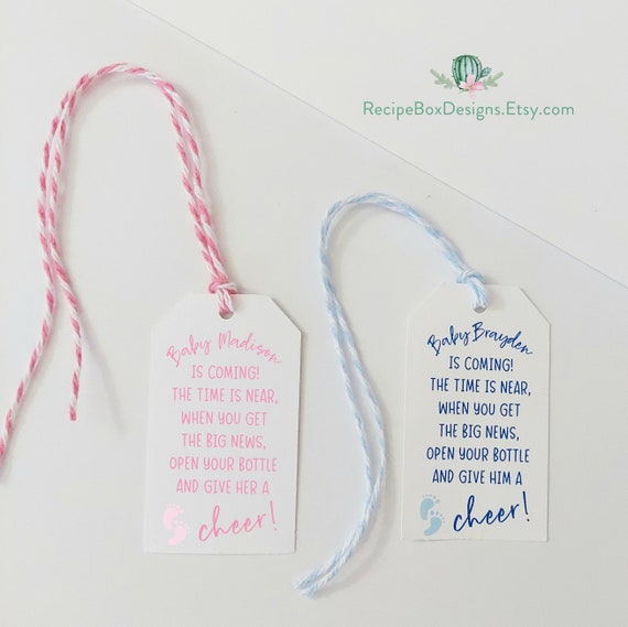 Baby Shower Printed Favor Tags Baby is coming tags, Baby Shower Party, Bottle Tags, Girl Baby Boy Baby Shower Gift tags  + Bakers Twine