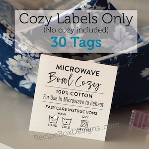 Printed Care Tag for Bowl Cozy, Care Card Tag and Labels for Handmade ...