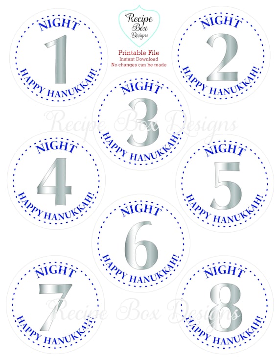 Hanukkah Coins, Hanukkah Decorations, Eight Nights, Hanukkah Coin Tags, Gift Tags, Hanukkah Gift Tags, Instant Download, Print yourself, PDF