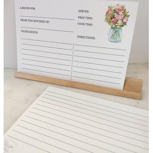 4x6 Recipe Cards, Recipe Card, Mason Jar Recipe Card, Recipe Swap, Housewarming, Bridal Shower Recipe Card, 4x6, Printed Recipe Cards