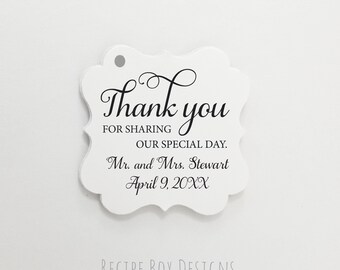 Favor Tags, Thank You For Sharing Our Special Day Favor Tags, Rustic Wedding Favor Tag, Bridal Shower Tags, Wedding Favor Tag, 2x2