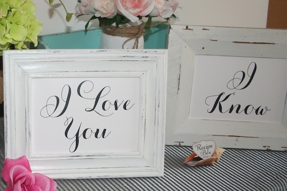 Wedding Signs I Love You, I Know, Bride and Groom Chair Signs, Wedding Decor, Star Wars Wedding, Chair Signs, Wedding Prints, No Frames