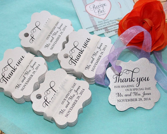 Thank You for Traveling all This Way to Share our Special Day Personalized Favor Tag 50 Tags my MEDIUM size 1 3//8 x 2 1//2