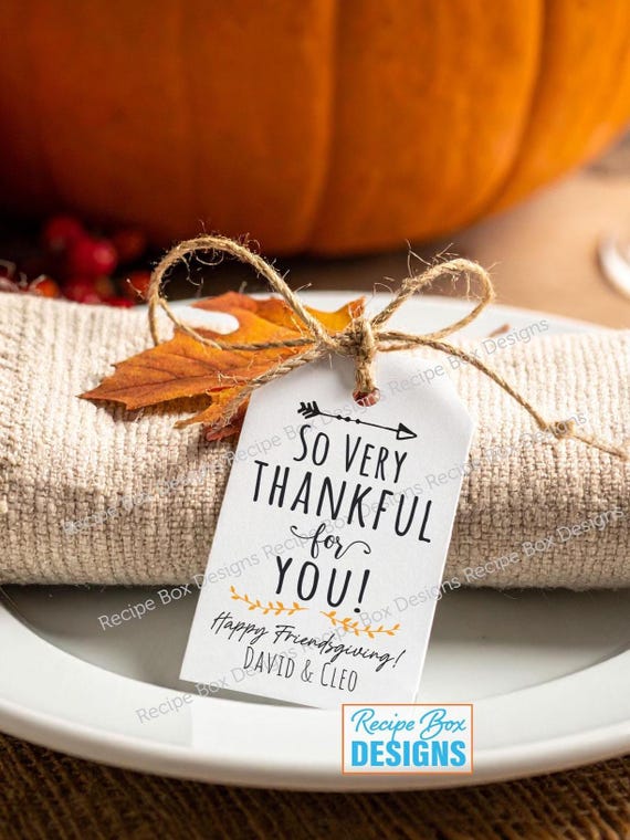 Friendsgiving Favor Tags - Thanksgiving Favor Tags - So Very Thankful Holiday Tags, Party Favor Tags,  Thanksgiving Favor Tags