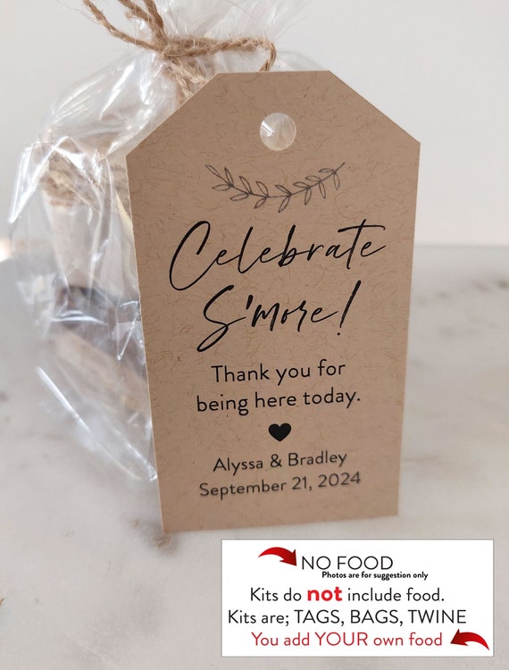 Smore Kits, Celebrate Smore, S'mores Party Favor Tags bags twine, Smores, Favor Bags, Smores, Celebrate S'more, Rustic NO FOOD