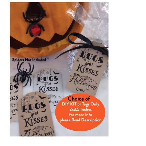 Halloween Bugs and Kisses Tags or DIY Kits= Tags bags ribbons, Trick or Treat Kits have NO Food No Bugs.