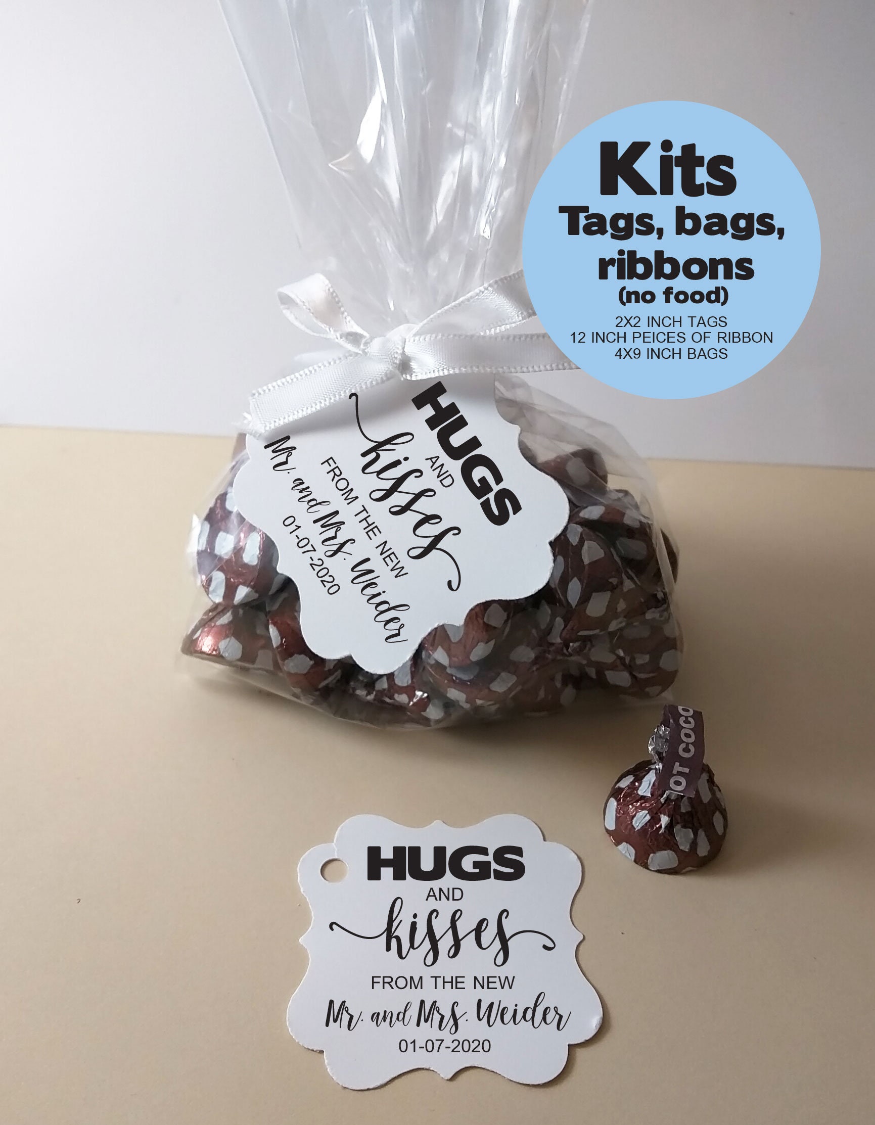 Hugs and Kisses Favor Kits Hugs and Kisses Tags Bag Etsy