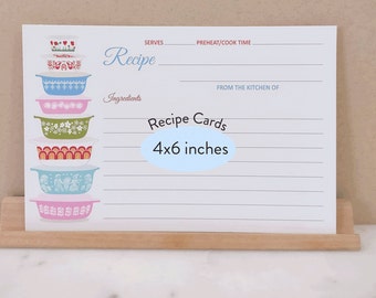 Pyrex Recipe Cards, Pyrex Recipe Cards, Bridal Recipe Cards, Recipe Cards 4x6 Printed, Housewarming Gifts, Mom Gifts, 6x4 Casserole Dish