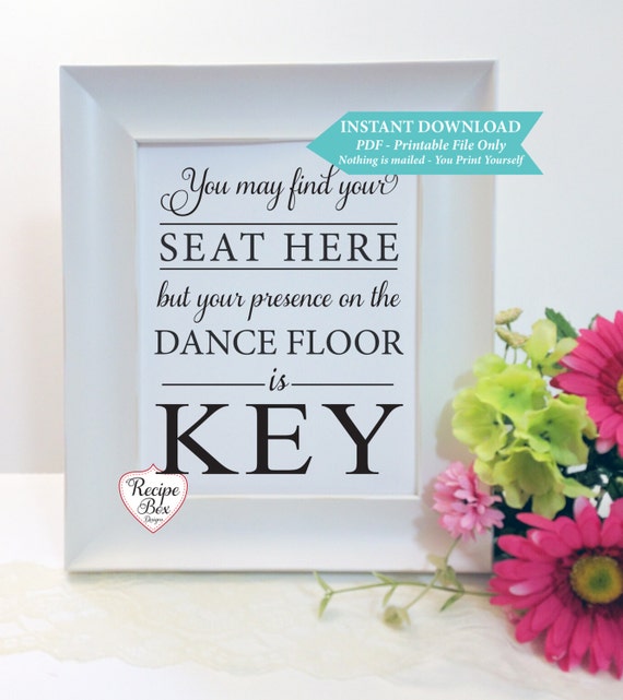 Printable Sign Find your seat here, Printable Seating Chart Sign, Printable Wedding Sign, Instant Download, Template, Print 8x10 and 5x7