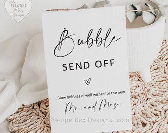 Bubble Send Off Sign: Modern Wedding Decor (Digital Download)