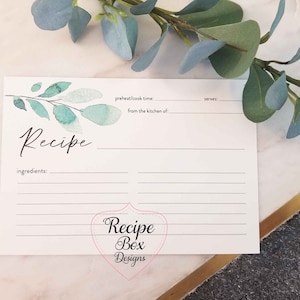 Recipe Cards for Recipe Box, 6x4 printed cards, Double-sided thick card stock for weddings, bridal 6x4,Hostess Gift, Housewarming