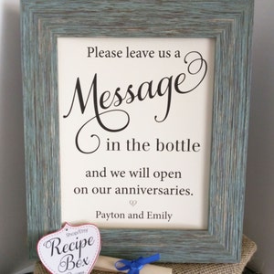 Message In The Bottle with Mini Tags and Sheets of Paper Only Wedding Sign Beach Wedding 8x10 NO Ribbons, Bottle or Frame image 8