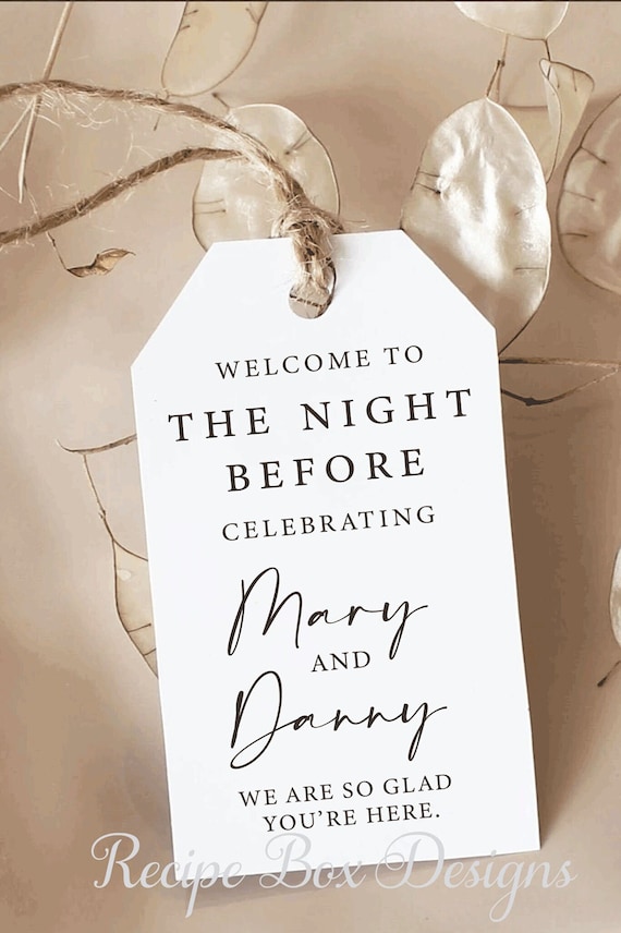 The Night Before Celebrating Favor Tags, Tomorrow Best Day Ever, Rehearsal Dinner Favors, Favor Tags, Night Before Favors Tags