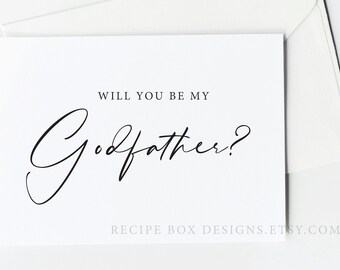 Will you be my Godfather, Godmother, Godparents, Choice of 1, Proposal for Godfather Gift Card for Godfather, Christening Card, Pick 1