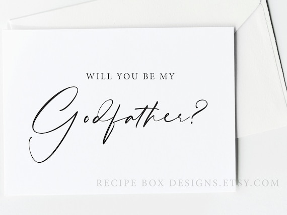 Will you be my Godfather, Godmother, Godparents, Choice of 1, Proposal for Godfather Gift Card for Godfather, Christening Card, Pick 1