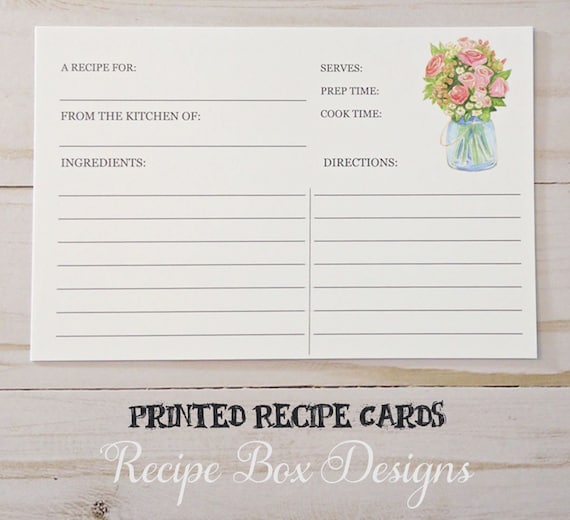From the Kitchen of Recipe Cards, Recipe For Love, Bridal Shower 4x6, Recipe Cards, Housewarming GIft, Kitchen Shower, Printed Recipe Cards
