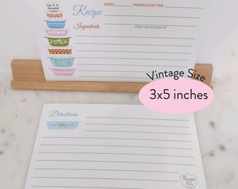 From the Kitchen of, 3x5 recipe cards, Vintage Pyrex Inspired Casserole Recipe Cards 3x5 Bridal Kitchen Shower, Pyrex Recipe Cards Only 3x5
