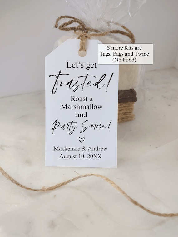 S'mores Party Favor Kits, Let's Get Toasted Celebrate Smore, Rustic Wedding Favor tag Smore Bags, Tags, Twine, No Food, Lets Get Toasted