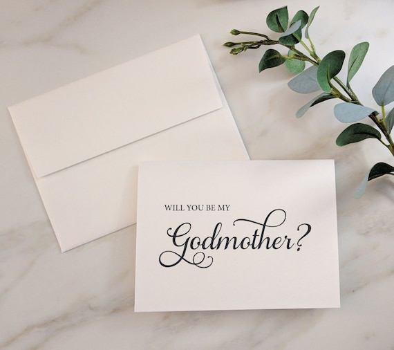 Will you be my Godmother Proposal card, To My Godmother, For my Godmother Cards Will you be my Godmother Gift Card, Baby Baptism Card