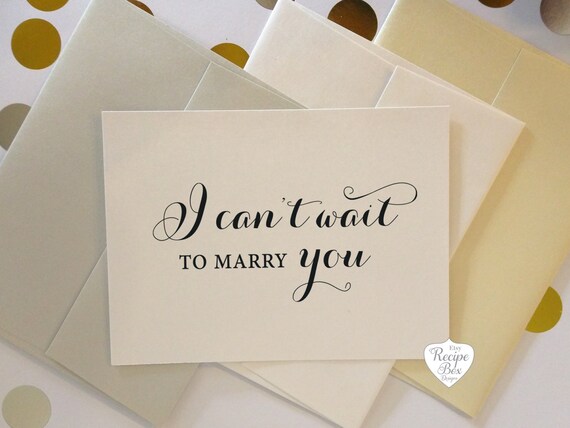 Greeting cards for husband and wife that say I Can't Wait To Marry You, to my Groom Card on our wedding day Printed Card