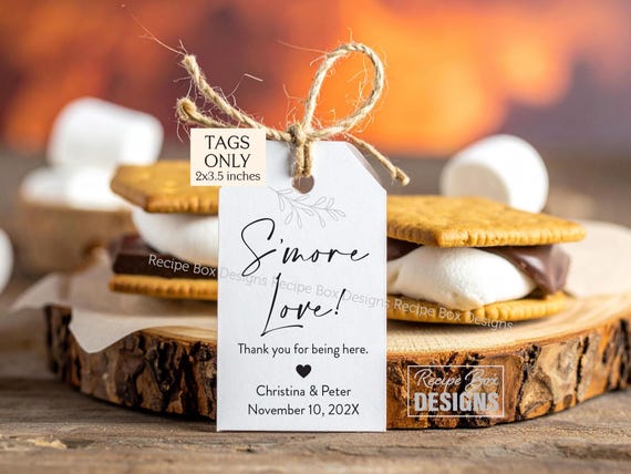 S'more Love Favor Tags: Rustic Wedding, Engagement, Birthday