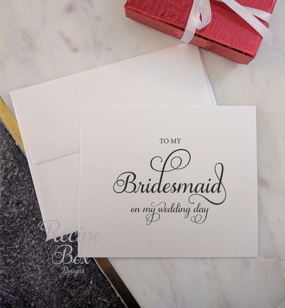To my Bridesmaid on my wedding day card, Bridesmaid Thank you card, Bridesmaid Wedding Card, Bridal Party Cards Gifts, Wedding Cards