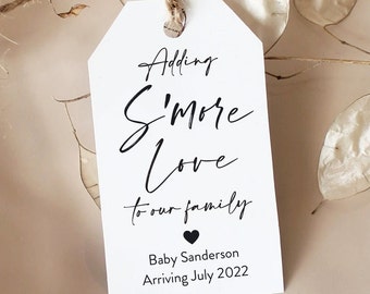 Adding Smore Love to Our Family, Baby Shower, Smore Love, Baby favor tags, Baby Shower Favor Tags, Smore, Adding Smore Love Tags Only