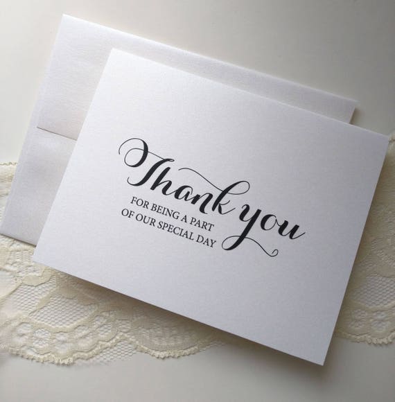 Thank you Wedding Day Card, Thank you for being a part of, Special Day Greeting Cards Wedding Day Card with matching envelope
