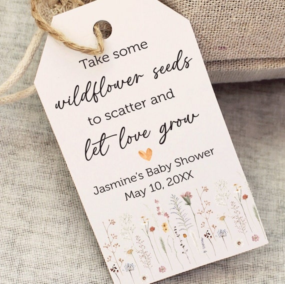 Wildflower favor tag, Wildflower thank you favor tag, Printed Wildflower Boho Shower, Boho Baby Shower, Wedding, Boho Bridal Shower