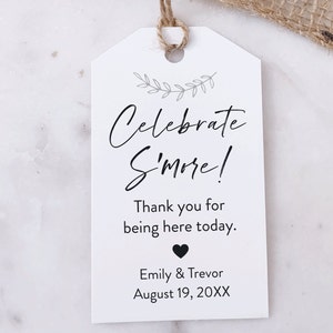 Celebrate Smores favor tags, celebrate smore, smores tags, thank you weddings favors, smore wedding TAGS ONLY