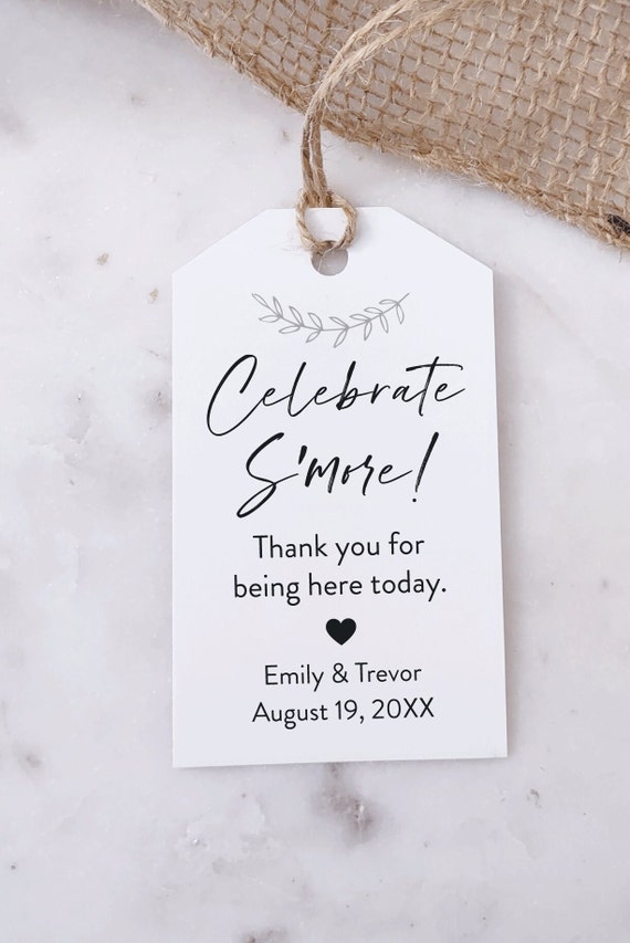 Celebrate Smores favor tags, celebrate smore, smores tags, thank you weddings favors, smore wedding TAGS ONLY
