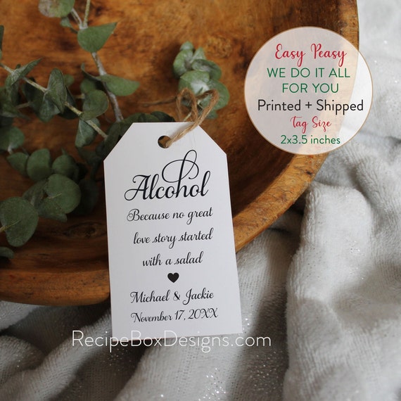 Wedding Favor Tags, Alcohol because no love story, Alcohol Favor Tags, Champagne Favor Tags, Gift Tag, Drink favors, wedding favors