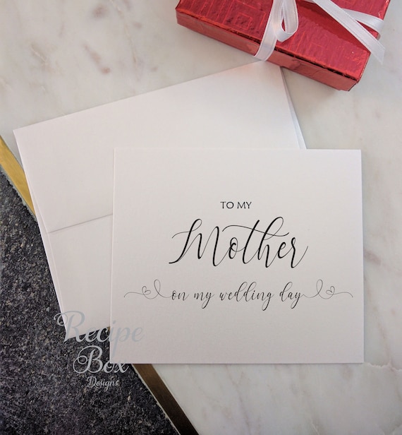 To my mother on my weddind day card, Card for Mother on your wedding day, Thank you wedding cards