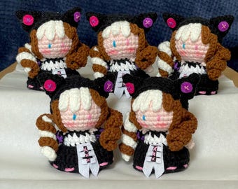 Mini Gwen-Inspired Crochet Keychain – Handmade Amigurumi Doll | Gothic Lolita Style