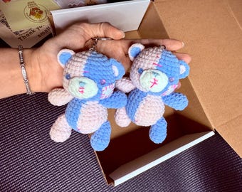 Crochet Bears Keychain Handmade Plushie Gift