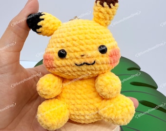 Handmade Crochet Piikaa Plush Keychain – Kawaii Amigurumi Fan Gift