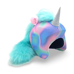 Helmet cover Snowbord/ski/bicycle One size: children/adults The material stretches Isn&#39;t afraid of snow/water Bright/unique design Unicorn