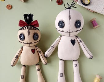 Voodoo Doll Sewing Pattern and Tutorial PDF, Halloween DIY Decoration, Instant download