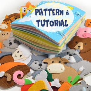 Quiet book Whose baby, Pattern and Tutorial, PDF+SVG