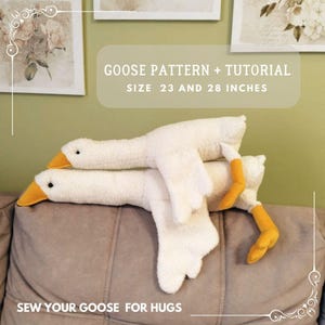 2 Patterns of geese PDF/ Create 2 sizes of Cuddle Geese/ Stuffed toys as a birthday present/ Scandi style nursery room decor