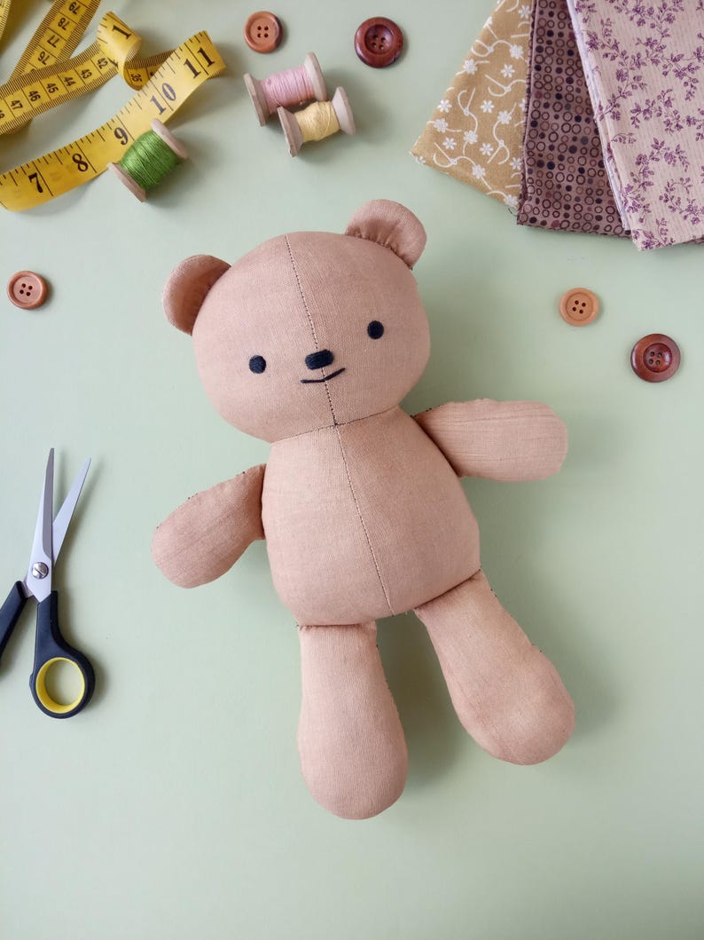 Teddy Bear Sewing Pattern PDF, Easy Stuffed Animal DIY Tutorial for ...