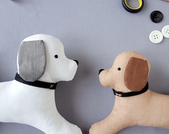 Patrón de costura fácil para cachorros (PDF) para principiantes. Tutorial de perro de peluche sencillo. Descarga instantánea.