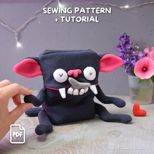 Cat Zipper Purse Sewing Pattern PDF, Animal Coin Pouch, Cute Kitty Bag with Zipper Pocket, Digital Download Tutorial