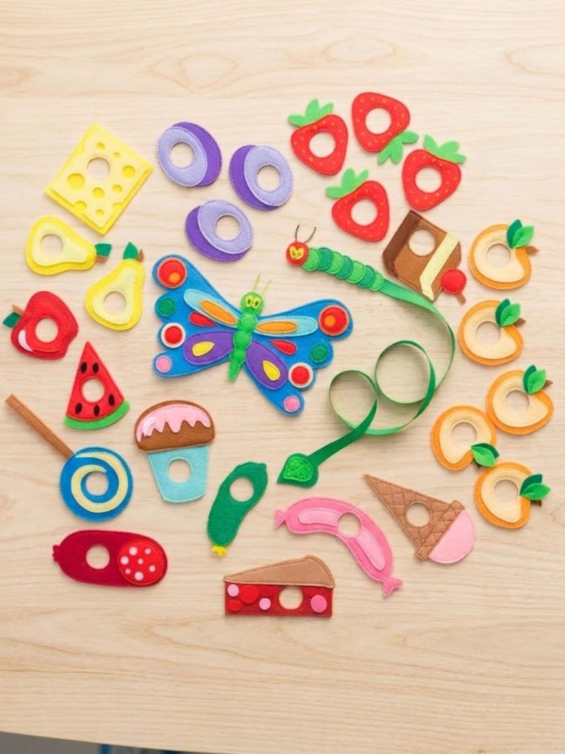 Felt Very Hungry Caterpillar Lacing Toy, Toddler Threading Toy ...